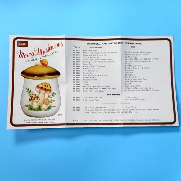 4 VTG 70s Thermo Serv Merry Mushroom Cups Mugs Set Sears w box & pamphlet - Picture 9 of 16